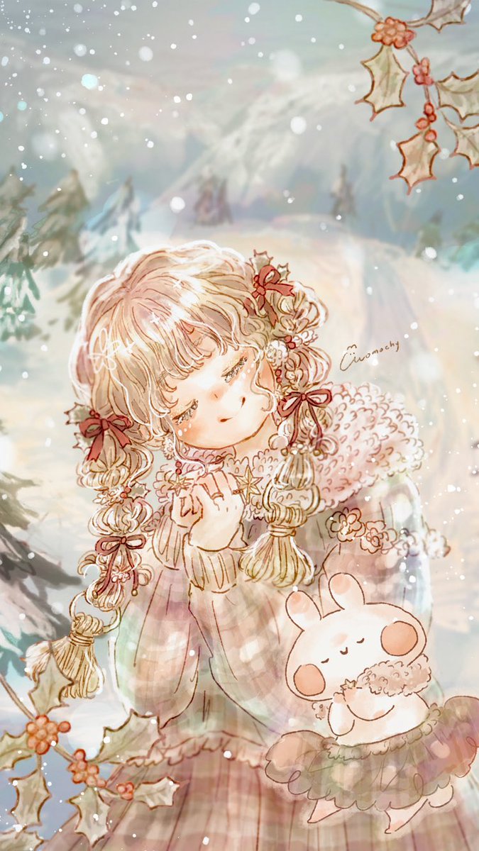 「今月のカレンダーイラストは新作を描いているところなので、 先にこれまでの12月の」|momochy🐇 (ももちー)のイラスト