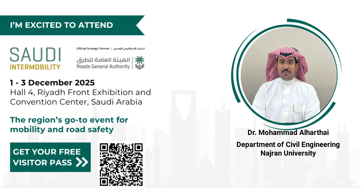 I'm excited to attend Saudi Intermobility Expo 2025

See you from 1 - 3 December 2025 at the Riyadh Front Exhibition and Convention Center.

يسعدني حضور معرض التنقل السعودي ٢٠٢٥. نلتقي من ١ إلى ٣ ديسمبر ٢٠٢٥ في مركز الرياض الدولي للمعارض والمؤتمرات،السعودية.

#التنقل_الحضري