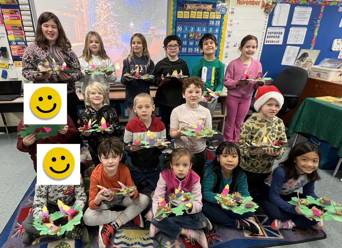 mclaughl10's tweet photo. Students created Advent Wreaths to celebrate and prepare for Baby Jesus at home. Three purple candles and one Pink Candle: Hope, Faith, Joy, Peace. Well done! #Advent https://t.co/wBQnD6NpvS
