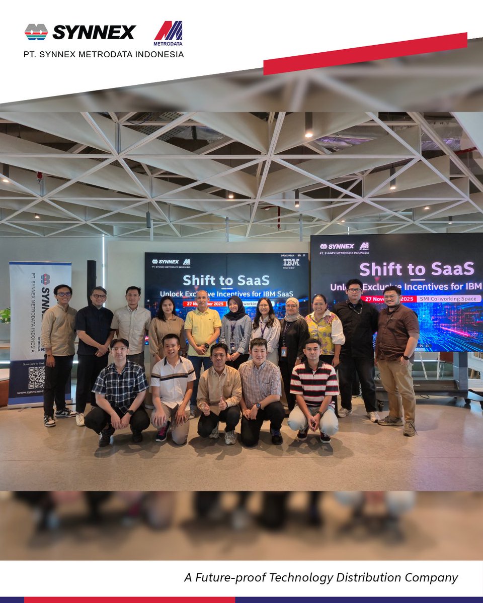 SynnexMetrodata's tweet image. Shifting to SaaS unlocks new opportunities — and SMI x IBM are here to help partners capture them.
On Nov 27, SMI hosted an IBM SaaS enablement session with real use cases and practical insights.
More opportunities ahead as we grow the SaaS ecosystem together.