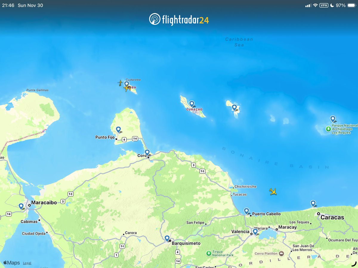 SamBoyd's tweet image. Dutch Coast Guard Helicopters have been flying in the same area west of Aruba for several hours. There were 2, the other has landed.