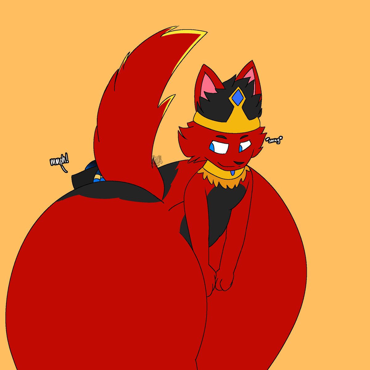 KingFireWolfSteel's Good friend named trashzy volunteer to be sit on by KingFireWolfSteel's massive Royal booty Art credit goes to my good friend <a href="/trashzy_15/">trashzy_</a> please follow him he's a really good artist