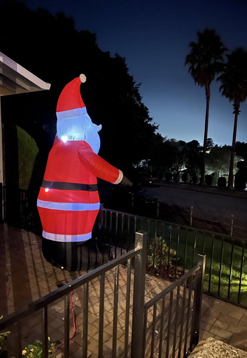 difficultpatty's tweet image. Santa is watching from my house.