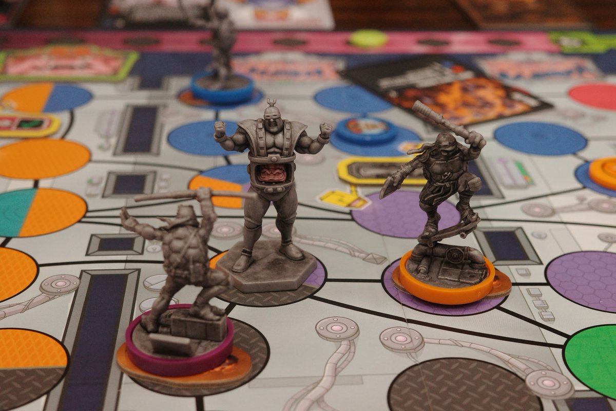 TheLibraryGamer's tweet image. Game night. TMNT Unmatched was excellent. The co-op scenario with Krang had a lot of interesting challenges without being too fiddly. All of the turtles play well together for co-op but stand out individually for competitive play.