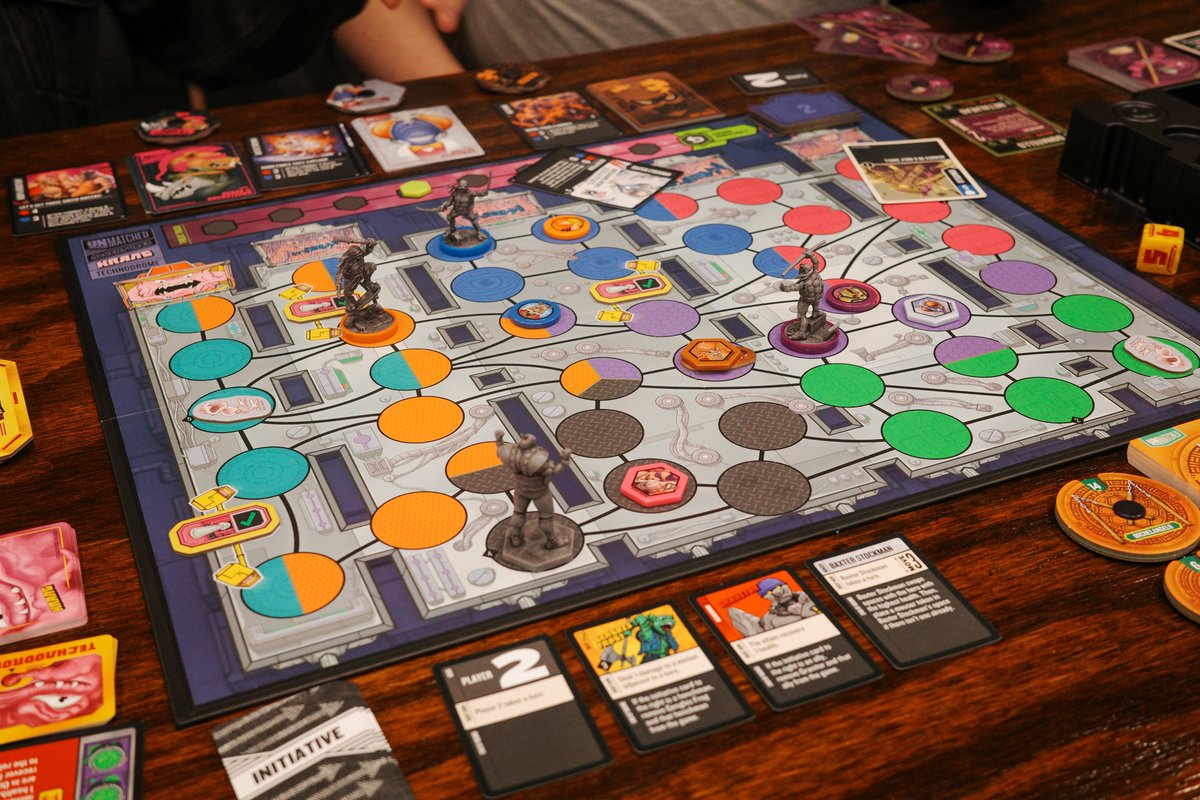 TheLibraryGamer's tweet image. Game night. TMNT Unmatched was excellent. The co-op scenario with Krang had a lot of interesting challenges without being too fiddly. All of the turtles play well together for co-op but stand out individually for competitive play.