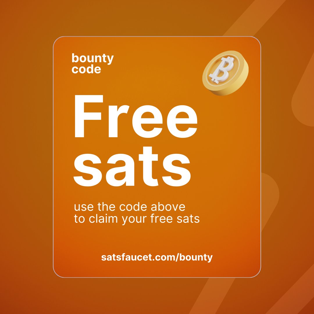 satsfaucet's tweet image. Free #SATs code 🎁

Code: PATUV

🧡 Retweet + Like 
⏳ 100 first people only 
👉 Claim it at satsfaucet.com/app/bounty 

#SatsFaucet #StackSats #EarnSats #LightningNetwork #Bitcoin #Satoshi