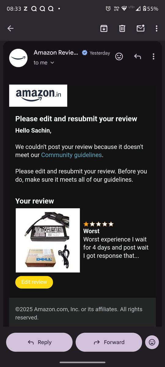 jangratheking's tweet photo. @amazonIN @amazon we can't even put in our review. Where the worst supply chain I felt. https://t.co/AlLjurowj7
