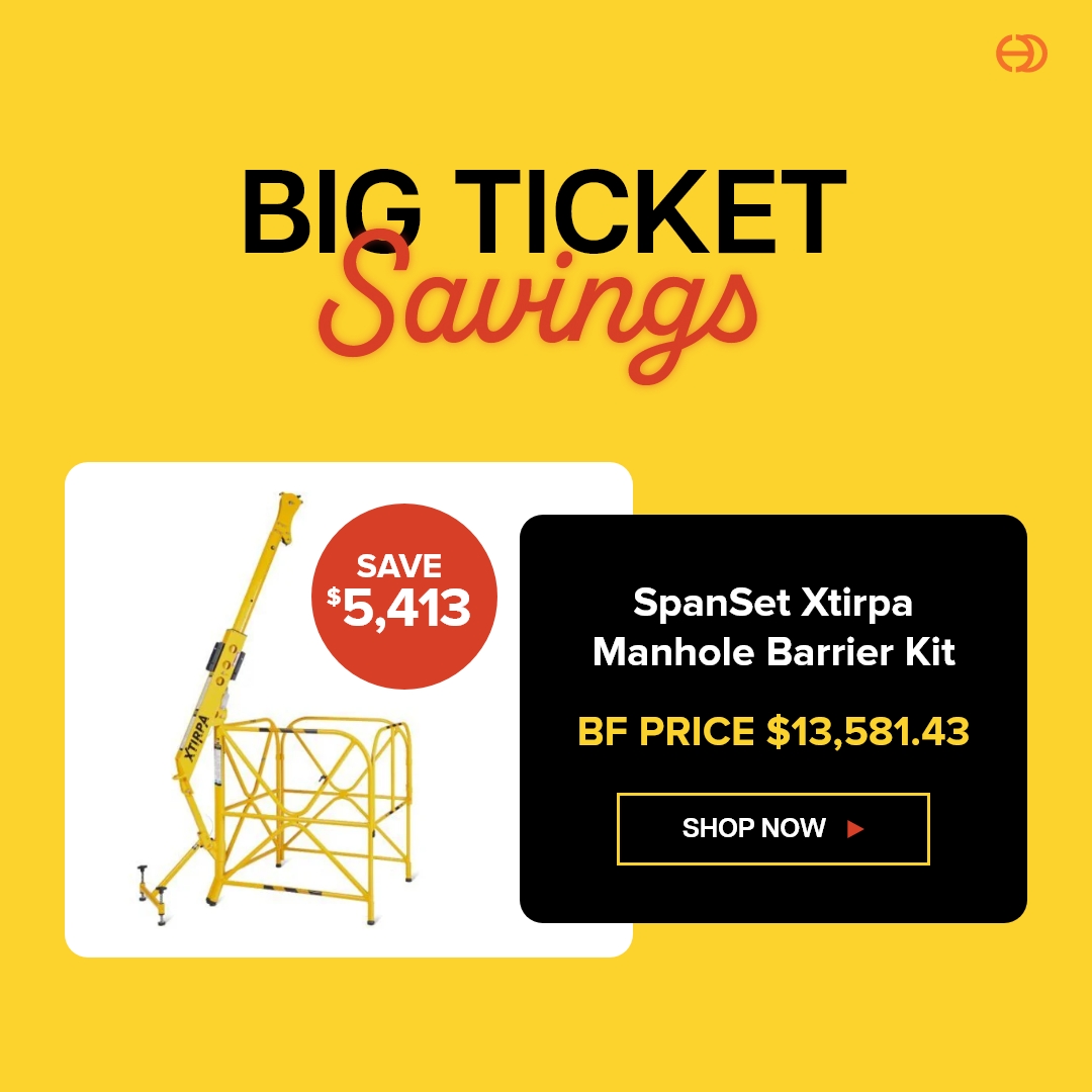 HeightDynamics's tweet photo. SAVE $5,413 on SpanSet Xtirpa Manhole Barrier Kit (portable davit system with guard, for safe access to/from manholes and other confined spaces). But only if you BUY BEFORE 11:59pm (AEST). Shop now: https://t.co/21sEe0YNSo #heightdynamics #blackfridaysale #confinedspaceequipment https://t.co/oswVXt2kiQ