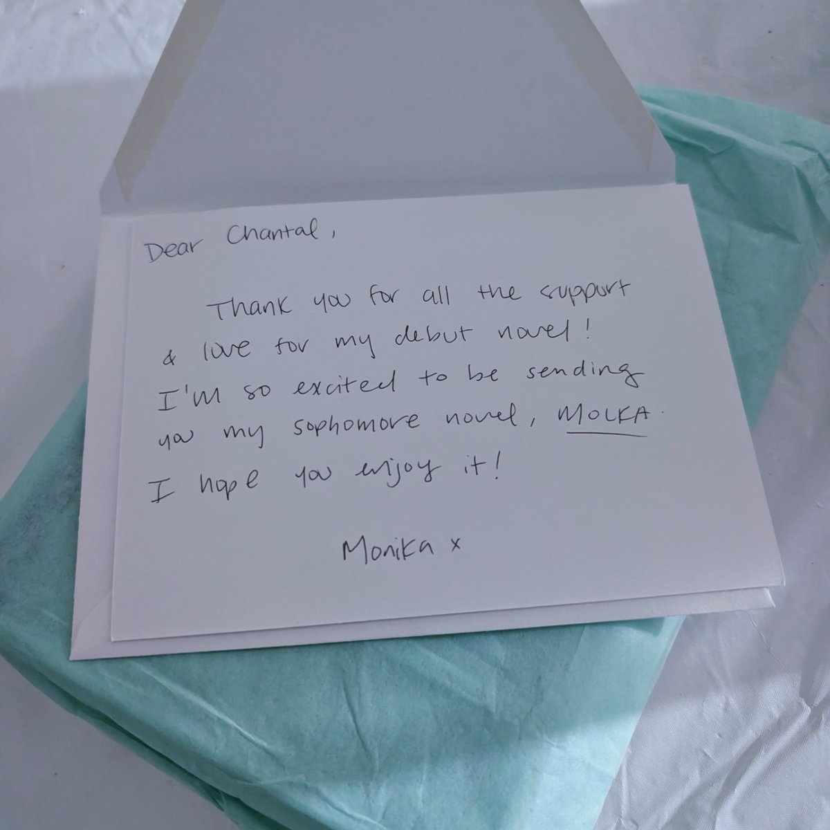chogikoo's tweet photo. I was one of the randomly chosen by Monika Kim to receive an ARC copy of her new book ‘Molka’ 😆 https://t.co/4UnakKXPJQ