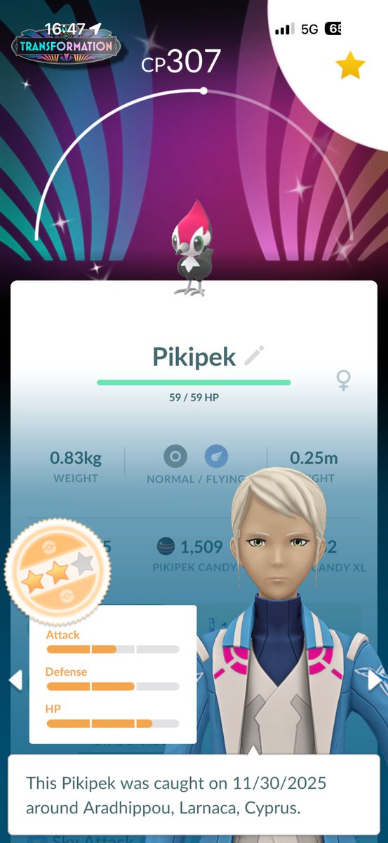 PurpleFeebas's tweet image. How many shiny Pikipek did you get?

All I wanted was a shiny with a background, the IVs are bad though 🥲✨

#ポケモンGO #PokemonGo #PurpleFeebas