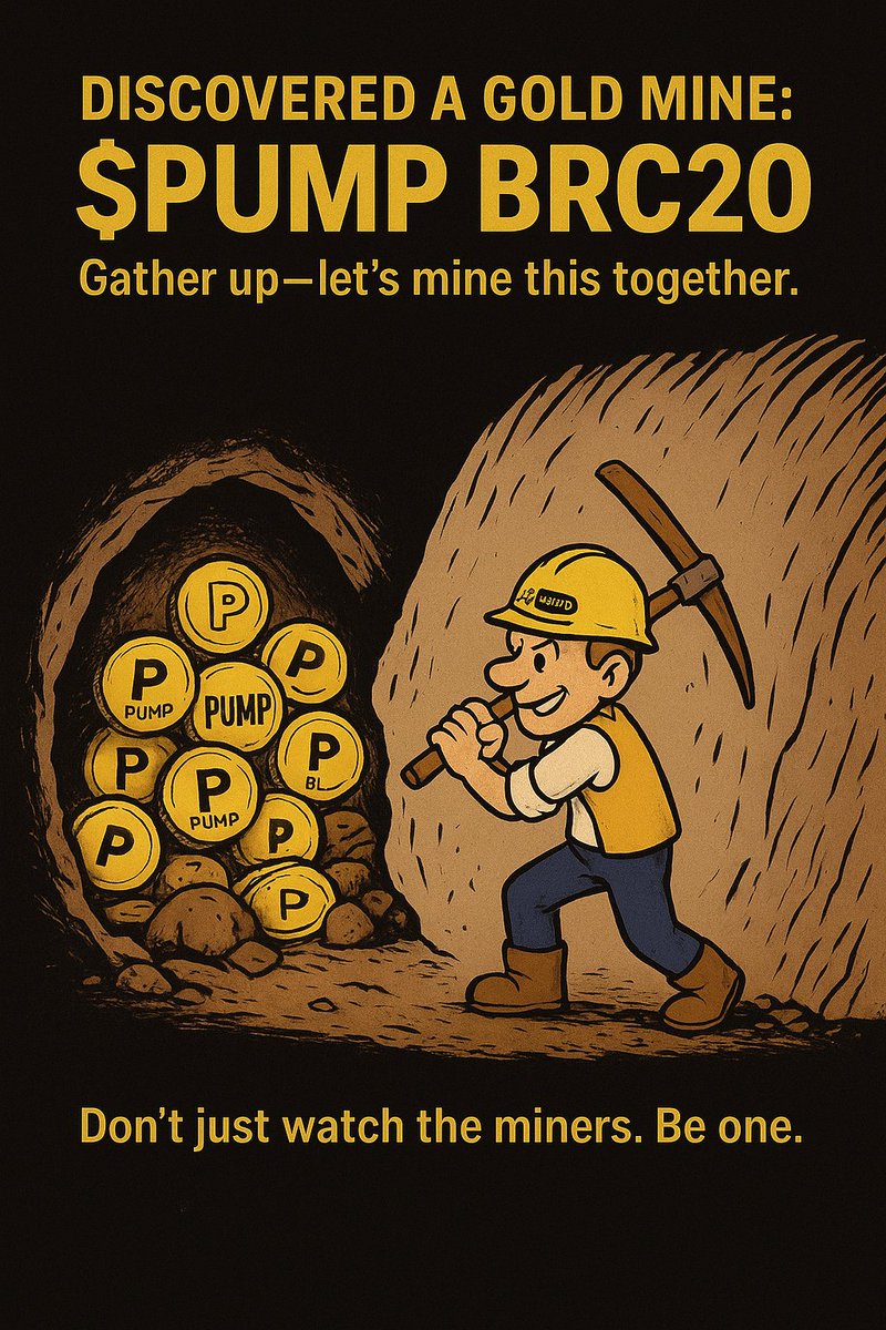 pump_brc20's tweet image. Discovered a gold mine: $PUMP BRC20. Gather up—let’s mine this together. ⛏️🔥🚀

 #Bitcoin #BRC20 #PumpCoin #BTC #Altcoins #BullRun #Crypto #Blockchain #pump $pump $btc #btc #pumpbrc20 #OKX #god #jesus #ToTheMoon #Bullish #PumpBRC20 #thetime #brc2 #gold