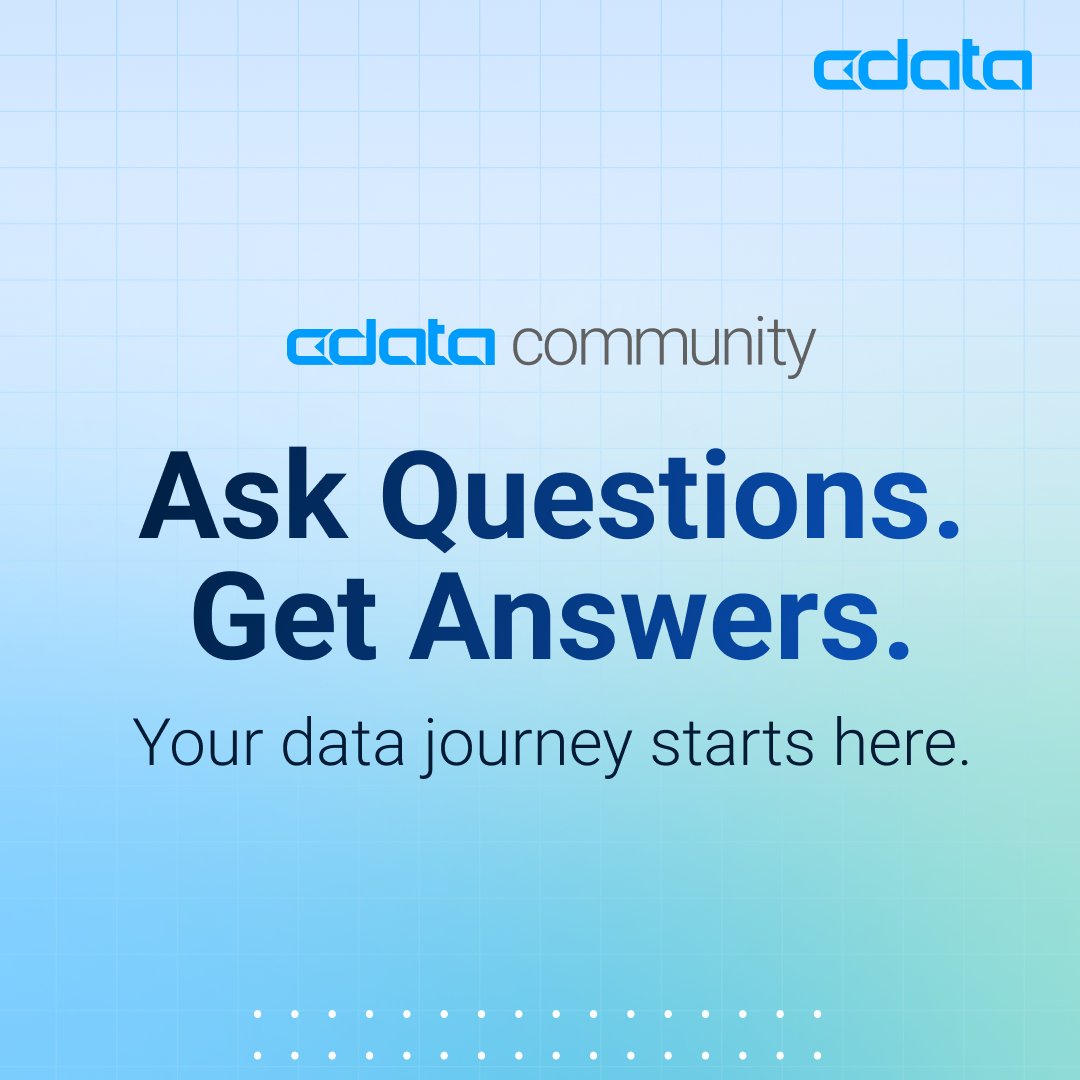DayalBipin's tweet image. 🌐 Explore the @CDataSoftware Community 24/7 → bit.ly/3LliTvl Join the conversation, get product support, and stay up to date on the latest in data connectivity.

#CData #CDataCommunity #DataIntegration #AI