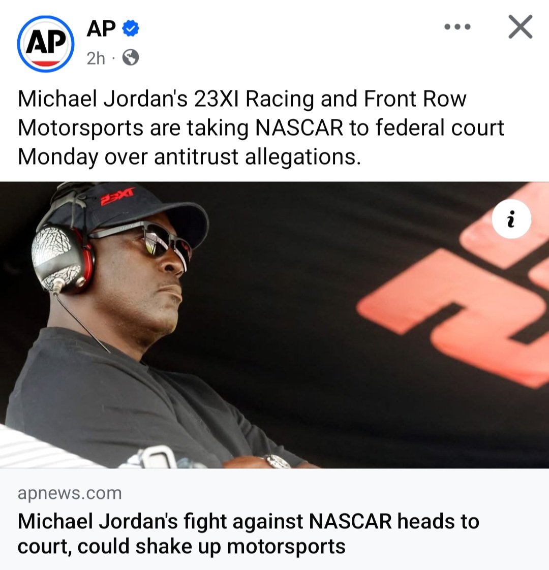 SabrinaRC4's tweet image. NASCAR fucking brought this on themselves. They could have ended this a long time ago if they had just done right by the teams to be fair and negotiated to satisfy everyone involved but instead they decided to be difficult. I stand by 23XI and Front Row. Go get em, MJ!