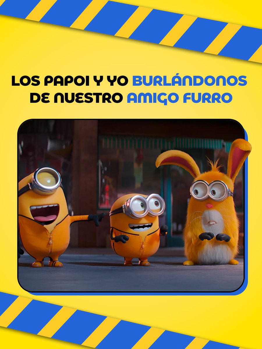 AztecaSiete's tweet photo. Todos debemos aplicar en #ModoAmigo incluso con nuestros amigos de gustos cuestionables ¿ok? 👅🐾🦊
"Minions: Nace un villano" te esta esperando con este y más cosas random a las 10: 00 P.M., por Azteca 7. 🍌🔫💛 https://t.co/5QC1IwF8R2