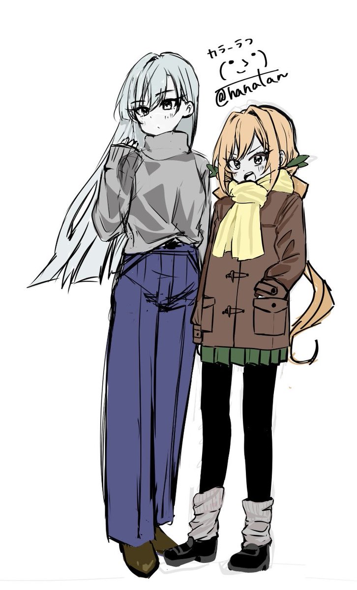 nanatan's tweet photo. 今描いてる12月彼女ラフ
身長差ちゃんと見とかないと( ᐛ )و https://t.co/IQLeOiwo3t
