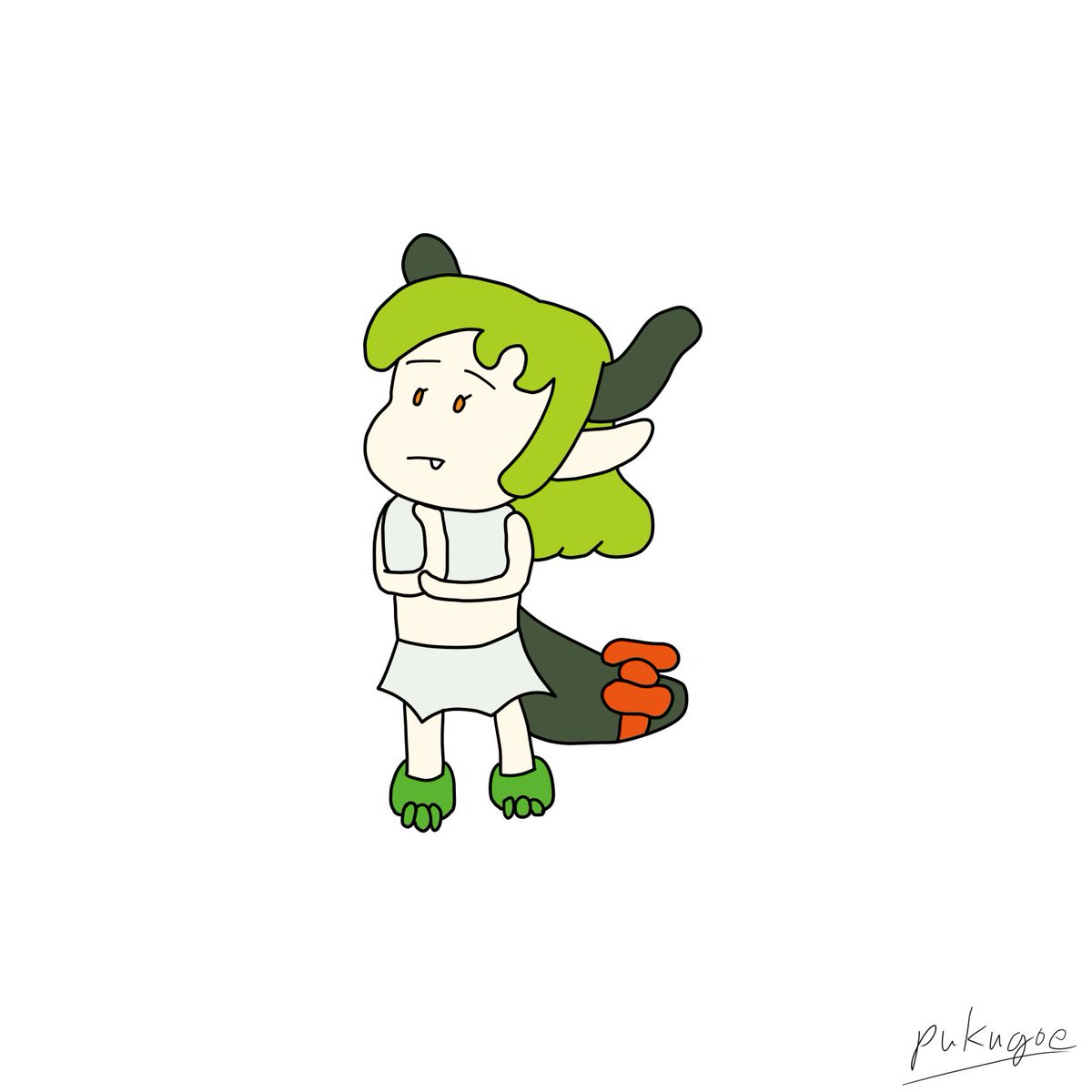 「本日の30分集中描き(-5分) 考え事」|プクゴエのイラスト