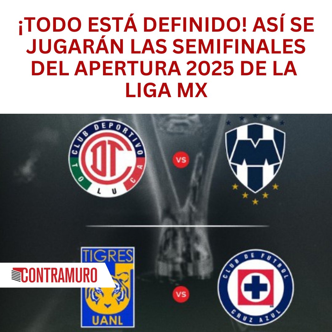 Definidos los equipos que se mantienen en la contienda por el título del #Apertura2025 , por lo que protagonizarán las #Semifinales de #LigaMX  a partir del miércoles 3 de diciembre.