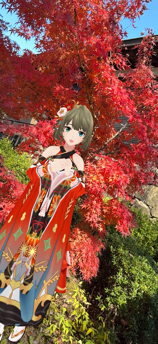 horutonsan's tweet image. 買い物ついでに公園で撮影📸
まだこれから色付く🍁もありました(^^♪
 #高垣楓  #デレステAR