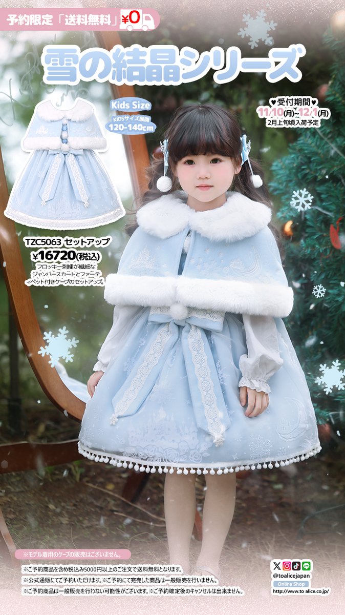 ❤️ToAliceJapan❤️ ご予約は本日の23:59まで🌟 🎀雪の結晶シリーズ