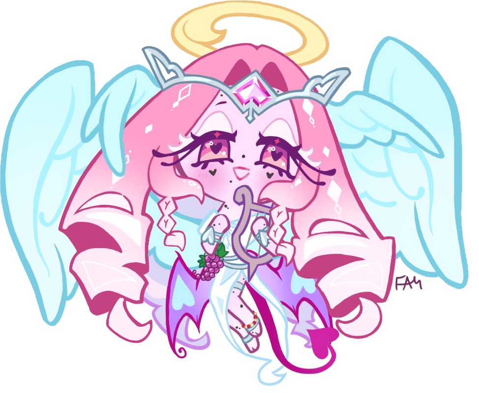 famwas_short's tweet image. i saw someone else do this so i edited ESC&apos;s sprite with my design and wow. i didn&apos;t realize i changed that much 
this is not a repost i swear
#eternalsugarcookie #crk