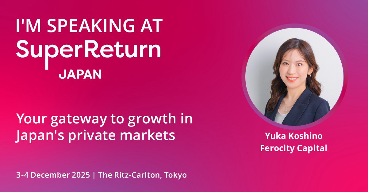 YukaKoshino's tweet image. I’ll be speaking on the AI &amp;amp; hardtech panel at SuperReturn Japan on Dec 4, a premier global gathering for PE/VC leaders. Excited for the discussion! #SRJapan #SuperReturn