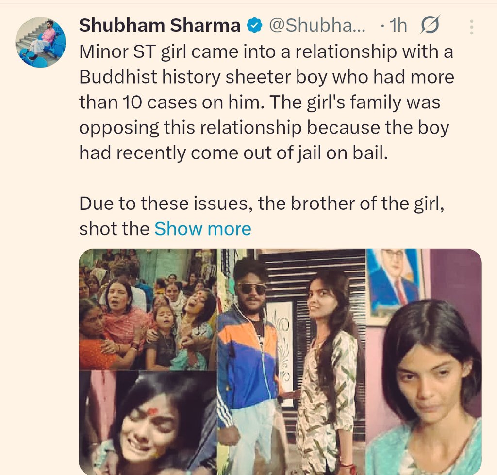 Fake News Alert! 🚨⚠️

1) The girl is not a minor. She is 21 years old.

2) She is neither SC nor ST. Her family is of caste Hindus. An FIR under the SC-ST Act has been booked against the killers.

Now savarnas are spreading lies to distort a caste-based murder over love. Shame!
