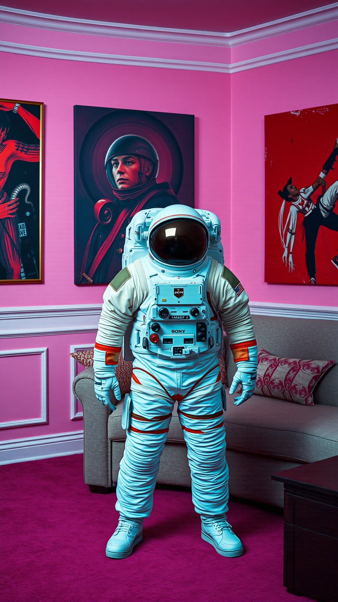 テック大手の暗号分野参入を象徴する、活気ある部屋にいるソニーのブランドをあしらった宇宙飛行士のアート的描写
