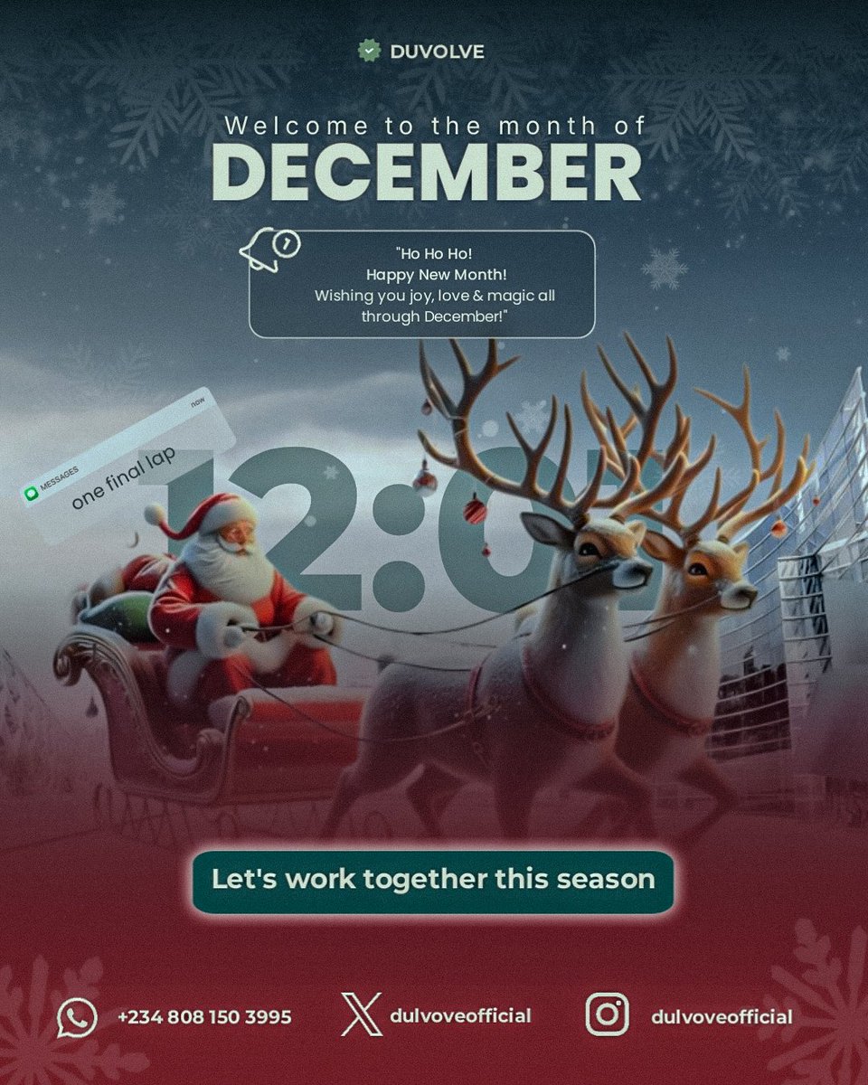 duvolveofficial's tweet photo. Welcome to December

Let’s finish the year with the same energy &amp; creativity we started with!  

Reflect. Connect. Create.  
Let’s make magic this season ✨

#NewMonth #DecemberVibes #CreativeSeason #Dulvove https://t.co/FRo0kwFXKw