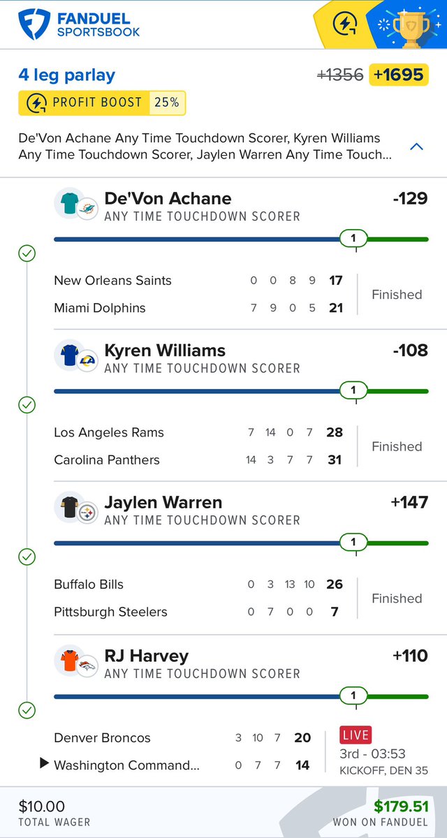 SmartPicksPro's tweet image. 🏦 CASH. THE.  PARLAY. 

SMARTPICKS PRO JUST CASHED US A +1600 SUNDAY TOUCHDOWN PARLAY. 🤑

HIT ❤️ IF YOU TAILED.

🔓 flashpicks.bet/smartpicks