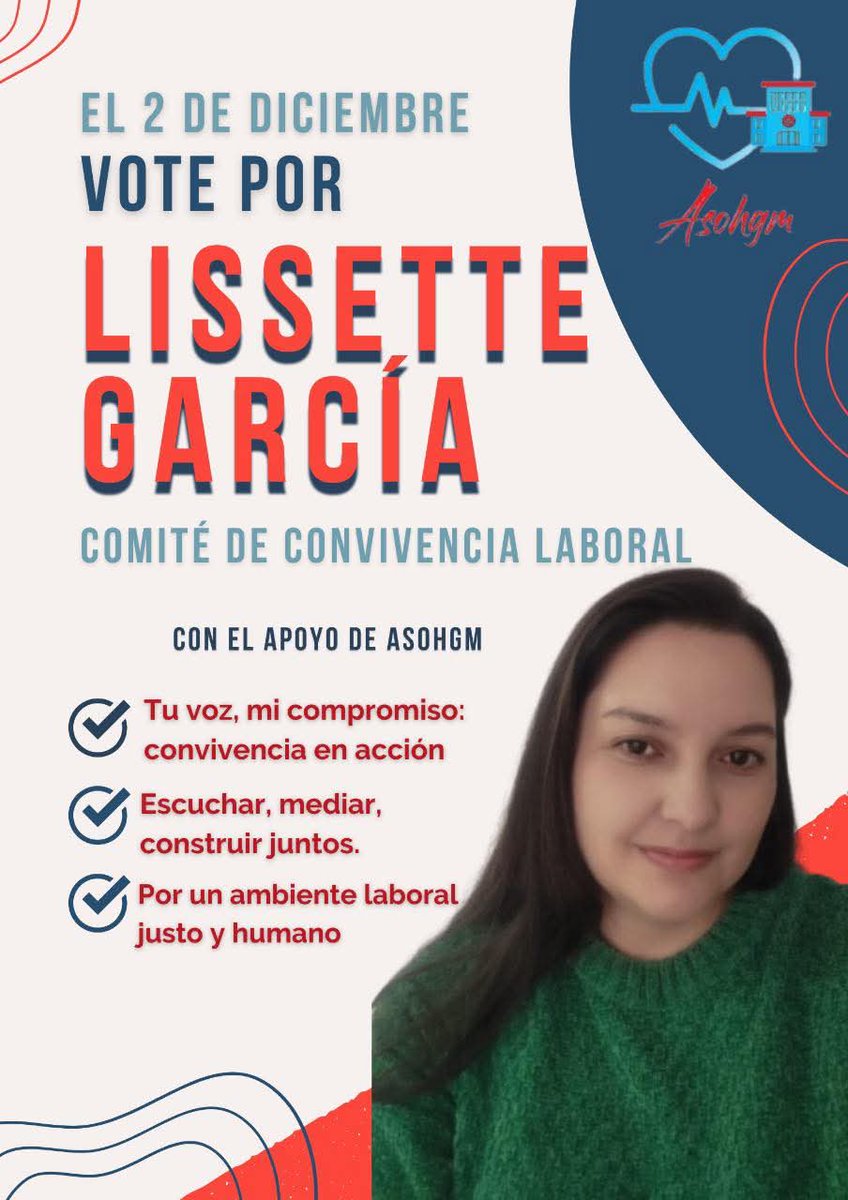 Nuestra candidata al comité de convivencia laboral del <a href="/HGMhospital/">Hospital General de Medellín - Luz Castro de G.</a>.