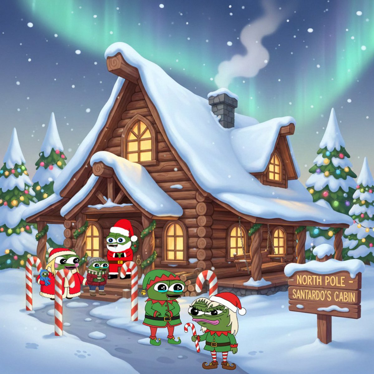 Momma T took her sheshul lil boi to the North Pole to tell Santardo Claus what hims wants for Christmas! 🎅🏻🎄🐸