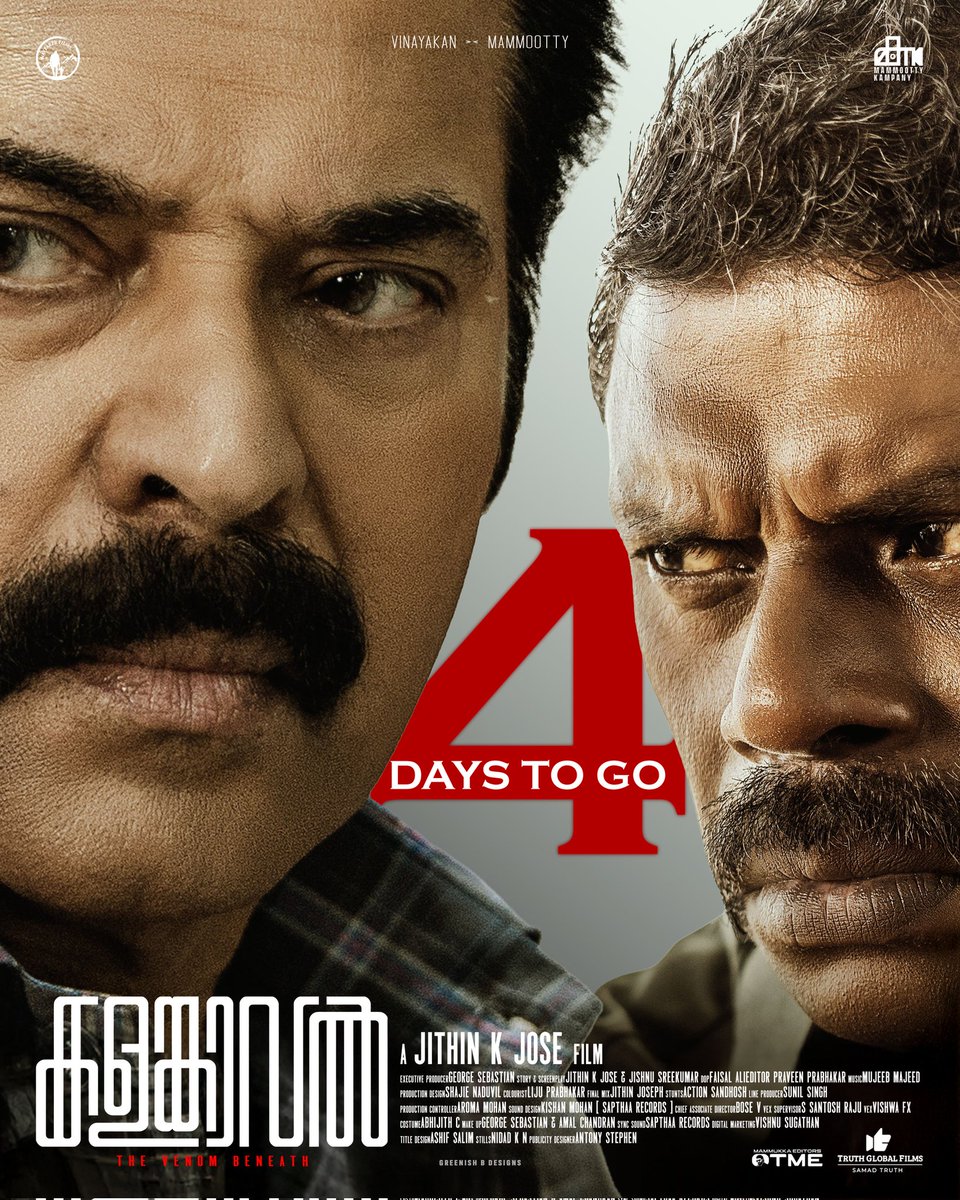 MammukkaEditors's tweet photo. 04 Days To Go 💥
#KalamKaval In Cinema's December 5th
#Mammootty @mammukka #Otme https://t.co/2hjXHUDFNz