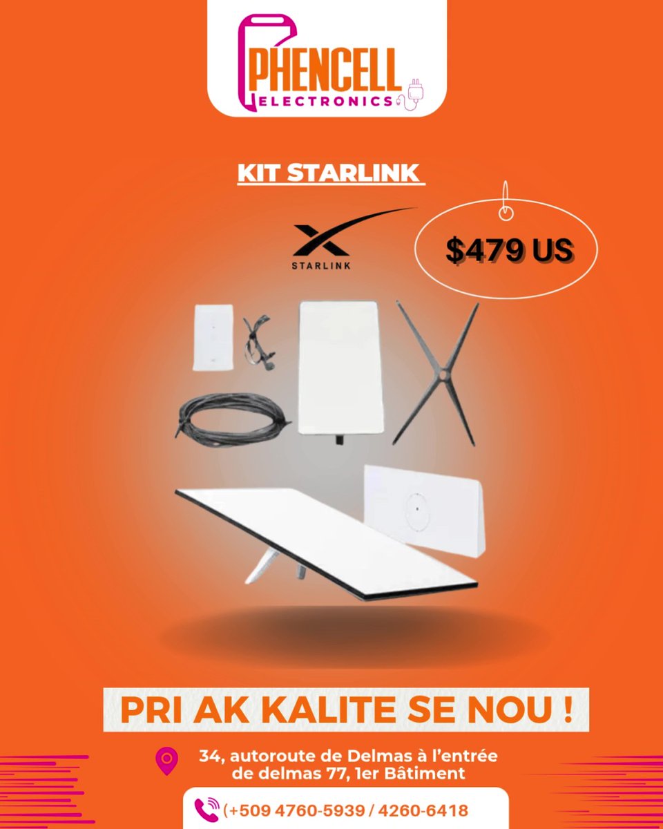 🟠PHENCELL ELECTRONICS, youn nan meyè kote ou ka achte tout aparèy ak akseswa elektwonik ou bezwen...
📍Delmas 77, 1e batiman agoch, #34 
 📞(+509) 4760-5939 / 4260-6418
 🤳Pa bliye abòne ak chanel whatsapp nou an : whatsapp.com/channel/0029Vb…

📌PRI AK KALITE SE NOU !