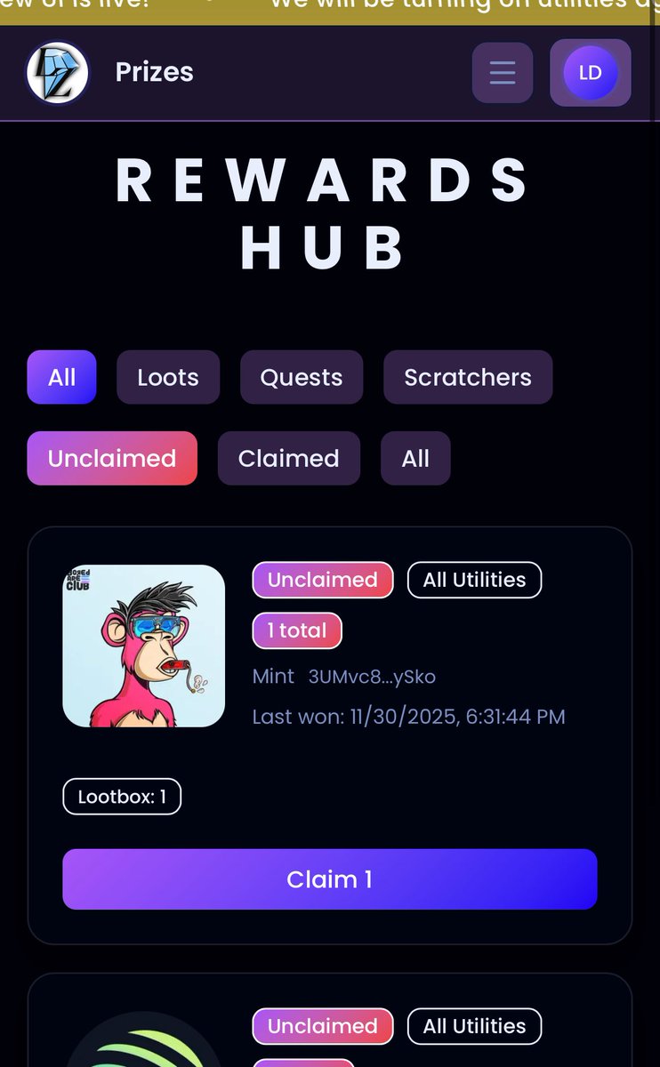 LunardollzNft's tweet image. ☄️ LunarVerse Rewards hub now active, LunarVerse Loots now active 

✅ Juicy new lunar loot features: 

🔁 Gift your friends and community members loot credits directly through your profile pages 
🔁 Flex your awesome loot wins on X 
🔁 Brand new credit purchase system (will be…