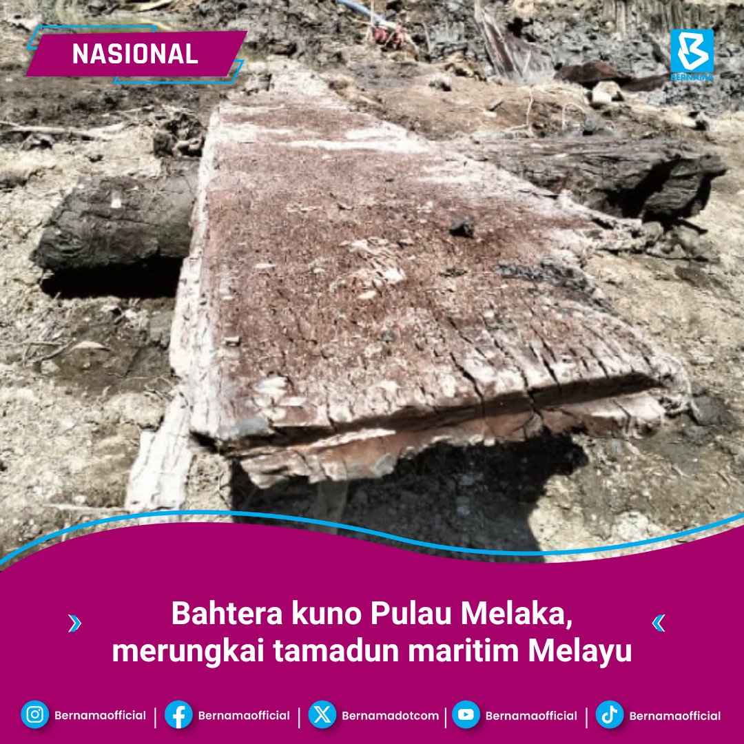 bernamadotcom's tweet photo. #Melaka : Suasana di tapak ekskavasi kapal purba di Pulau Melaka yang hingar-bangar dengan bunyi jentera dan suara kru ekspedisi tiba-tiba sunyi di saat beberapa serpihan kayu bersaiz gergasi yang terbenam sejauh tiga meter di dalam selut paya bakau, dinaikkan ke permukaan.     

 Kru yang sebelum ini memerah keringat membuat kajian dan mencari gali di tapak bersaiz 12 x 12 meter persegi itu juga bagaikan kehilangan kata-kata apabila mendapati serpihan dan bongkah kayu tersebut dipercayai sebahagian daripada badan bahtera purba milik golongan bangsawan,  bukan kapal dagang biasa seperti ditanggapi sebelumnya.

Berita penuh : https://t.co/usbH4WAJP2

#BernamaNews 
#BernamaImages 
#PulauMelaka