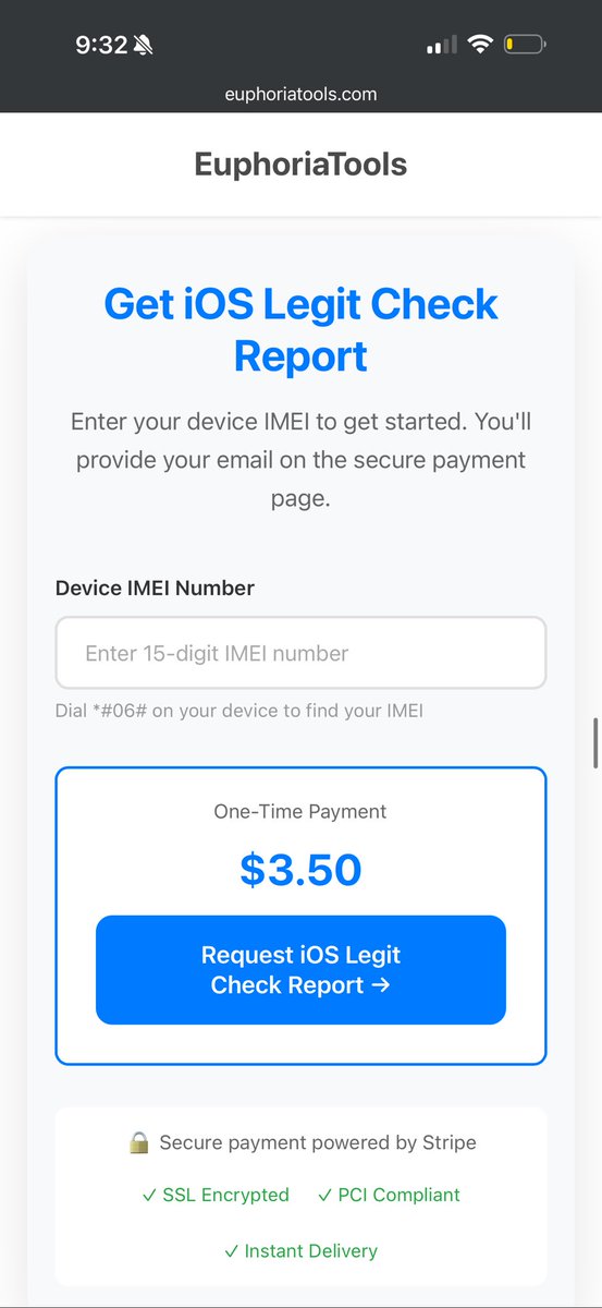 MrCreator1's tweet image. Introducing, ScanDeviceInfo iOS Legit Check Report Online!  

Get Your Report: euphoriatools.com/2025-march/sca…

Instantly run an iOS Legit Check before purchasing an iPhone from a third party. 

Results in seconds! You get a detailed email with information. 

Verifies…
iCloud Status ✅…