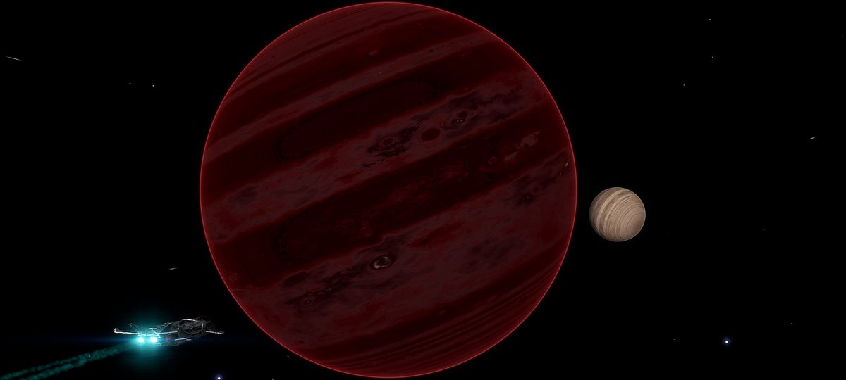 Captains Log MFS Day 3,255 - Orbiting each other every 4.5 days we detect unusual gravity anomalies in-between these two Class 3 Gas Giants mixed with extreme radiation levels and decide to avoid the area as its presents an unnecessary risk to the ship and her crew.