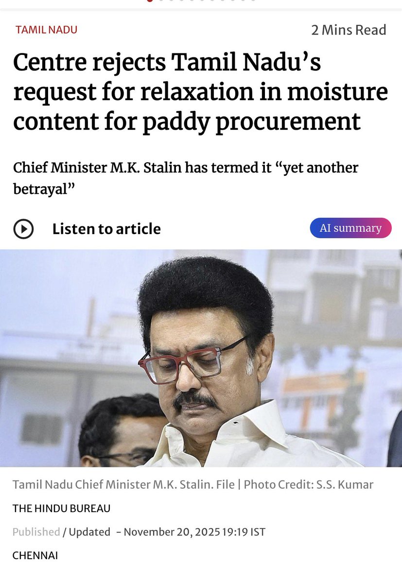 VigneshAnand_Vm's tweet image. Last month, one of the BJP’s branch AIADMK chief EPS orchestrated a drama claiming that paddy was not procured by the DMK government.

But what is the fact?

From Thanjavur alone, 4,000 tons of paddy sacks are being sent to other districts every day. From Kumbakonam and…