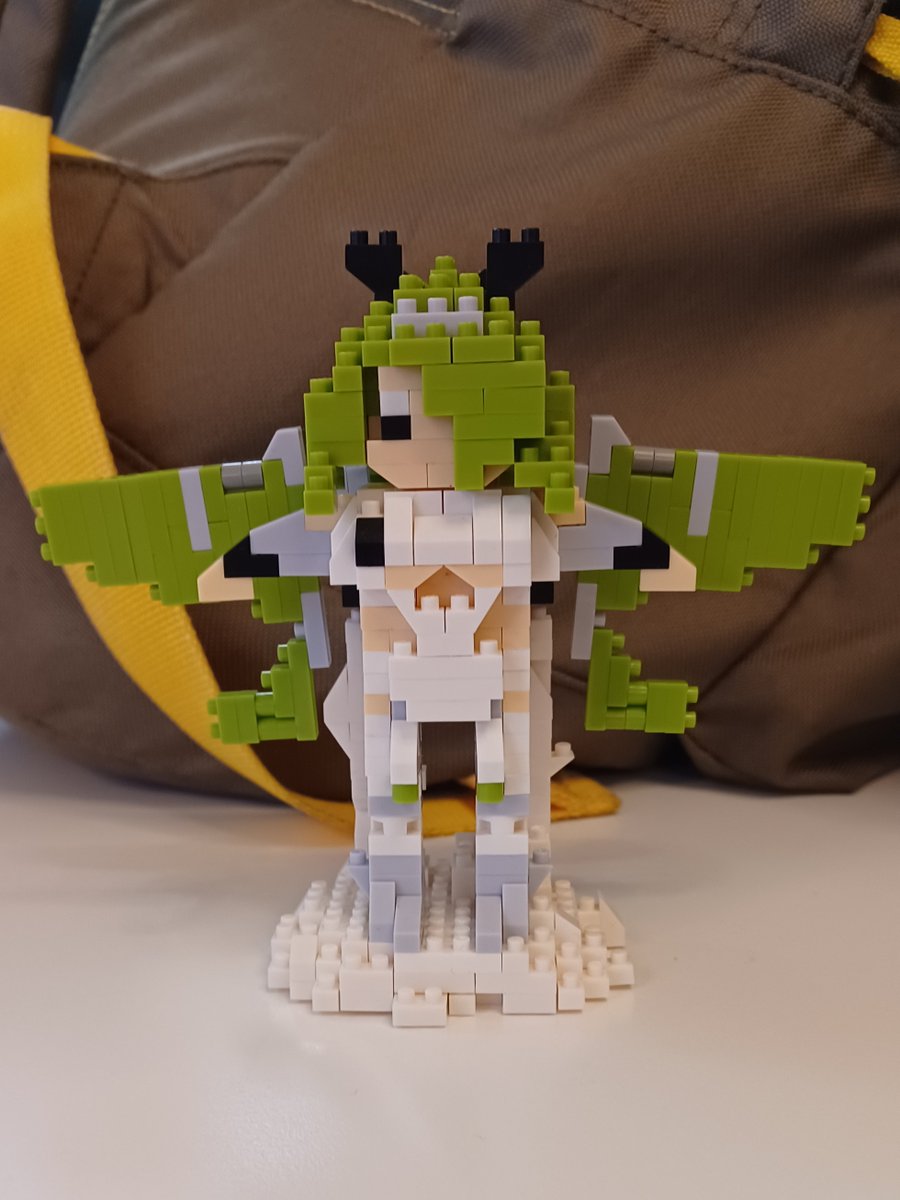 MarxsterArt's tweet photo. I made this nanoblock sculpture of @Kat14VT! The wings are detachable and the current base is supposed to be like clouds formed from her little jetpack. Here are a couple of photos to show tidbits of how I made it:
#KatArt https://t.co/yr4kQOs3Ij