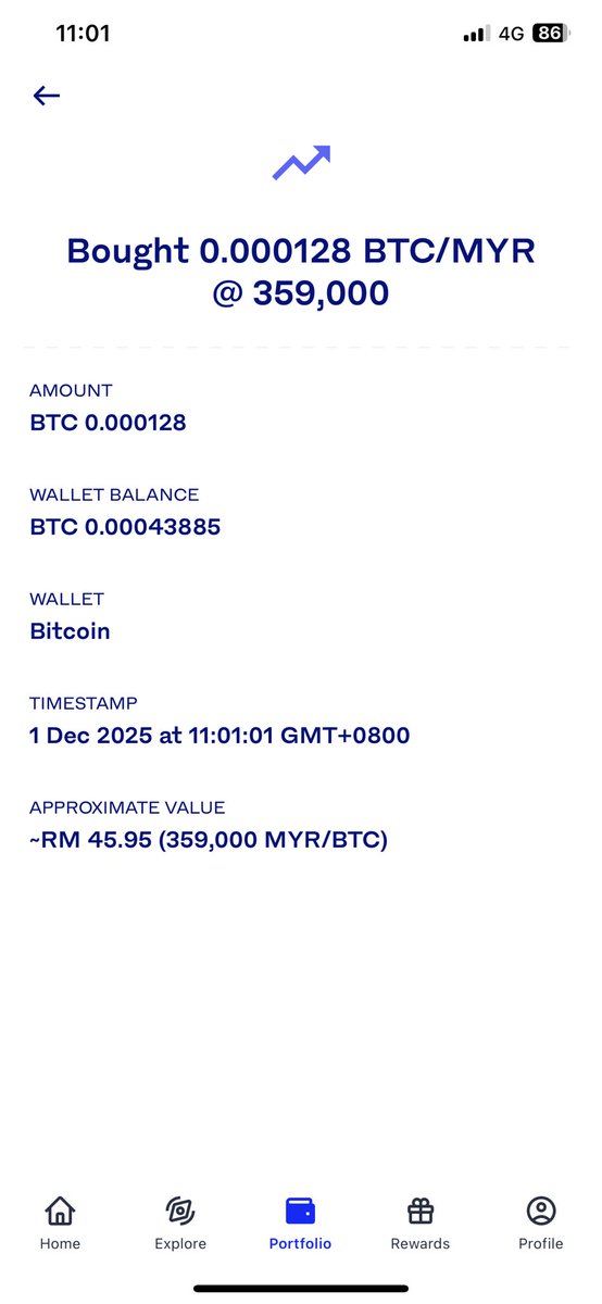Syaff906's tweet photo. DCA IN LUNO RM46/month SERIES 3

Modal dilaburkan: Rm184
Pulangan/return: - Rm26.30
Peratusan keuntungan dari modal: -14.5%

My strategy: 
P 1: Saya akan deposit Rm100 every month dan beli bitcoin dengan jumlah paling minimum iaitu Rm46 dan All in kesemua balance di bear market https://t.co/W0QISlZT7H