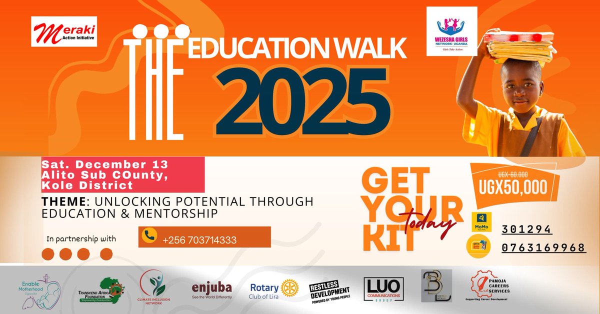 Happy New Month.
Kole District is calling.
We are counting down days to the first edition of the Kole District #EducationEmpowermentWalk 2025.
Join us in this cause of ending inequalities and school drop outs.
<a href="/meraki_ug/">Meraki Action Initiative</a> <a href="/WezeshaGirls/">Wezesha Girls Network-Ug🇺🇬</a> <a href="/TranscendAfric/">Transcend Africa Foundation</a>