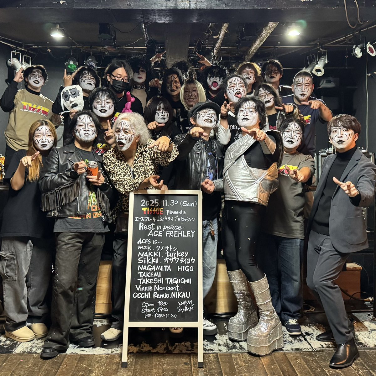 …感謝です

機会があれば また面白いことやりましょう！

-2025.11.30 SET LIST-
Detroit  Rock City - mzk(JASON LI•あめいろたまねぎ)
Strutter - クノサトシ(形の無い器官•シュレディンガーの嘘)
Got to Choose - NAKKI(ChronoLume)
Nothin' to Lose - turkey(JAMMONKEY)

続く