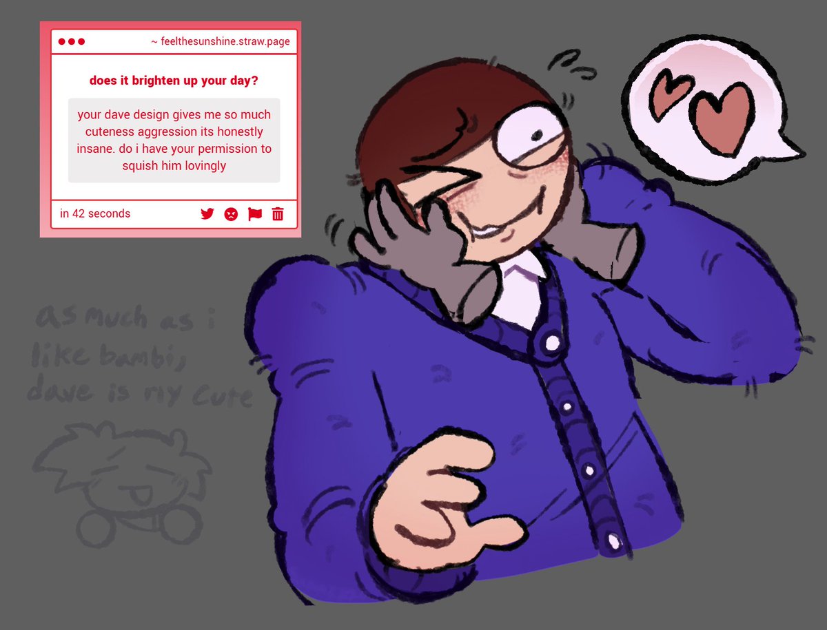 sammzyo_o's tweet image. squished dave for anon #daveandbambi