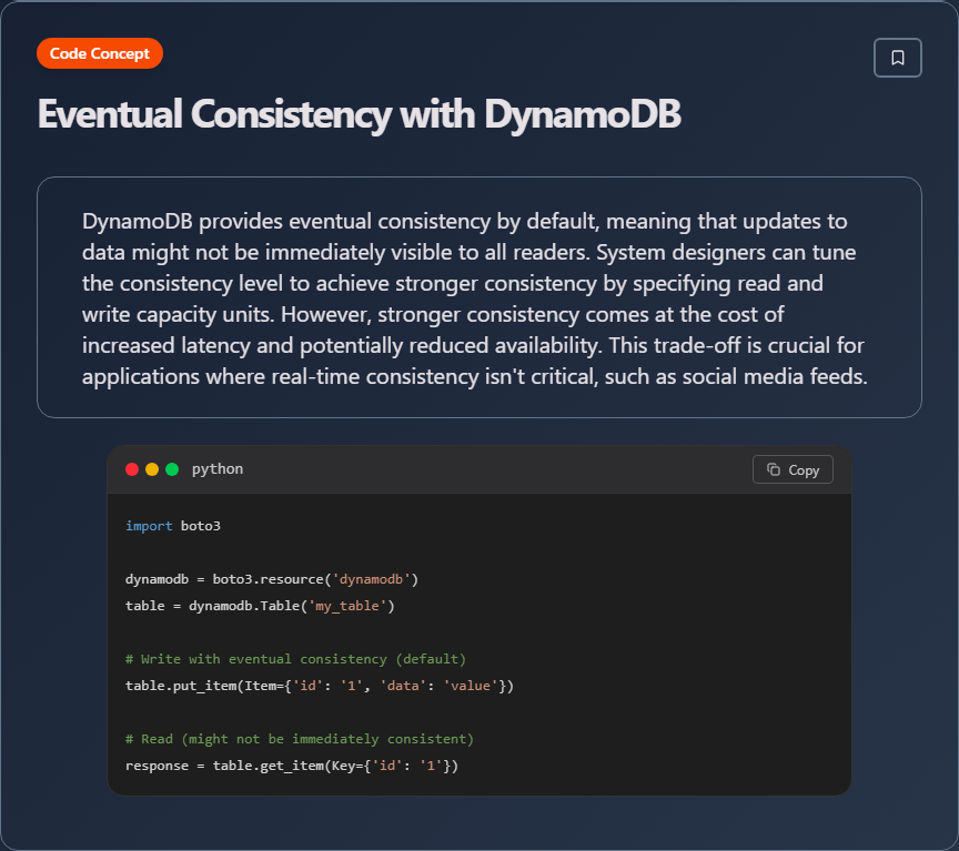 techielearns's tweet image. ✨ Eventual Consistency with DynamoDB (System Design)

#SystemDesign #Architecture #Scalability #DistributedSystems #100DaysOfCode #DevLife