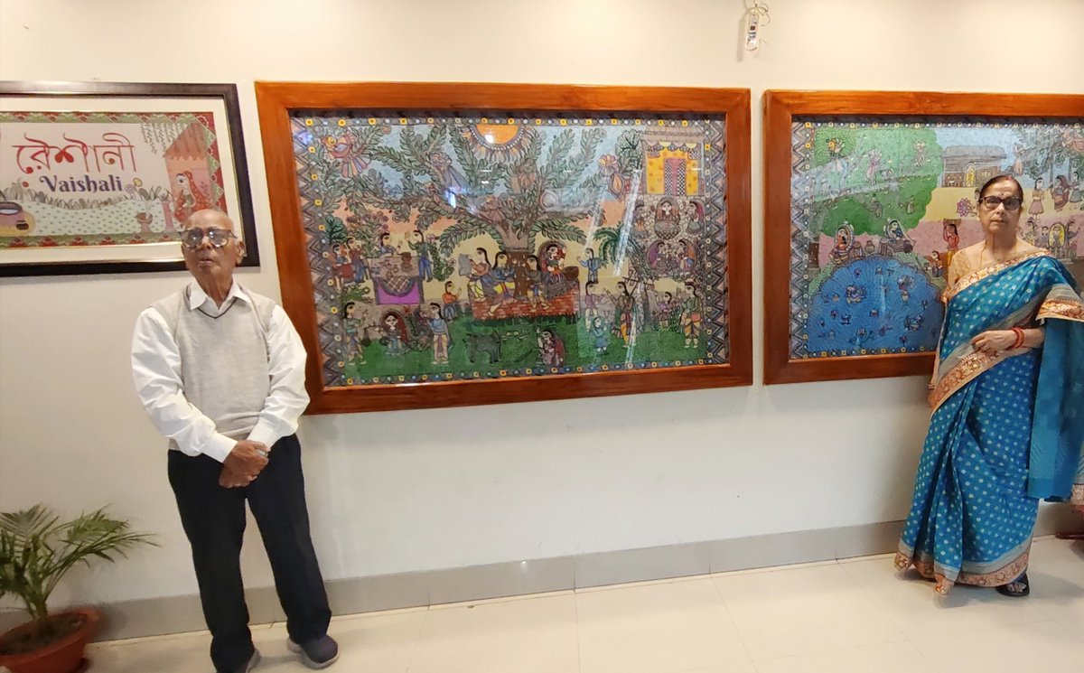 mithilakritihub's tweet photo. Wall Painting no 2 & 3 (Mithilaart )
At P & M Mall, Patna
Designed by our team.
Love you all 😍❤️🙌🕉️🩵
#banquet #banquethall #art #artist #mithilapainting #mithilaarts #themebased #wallpainting #walldecoration #mall #pnmmall #patna #mithilatradition #indiaart #india https://t.co/rVfY8DsuqY