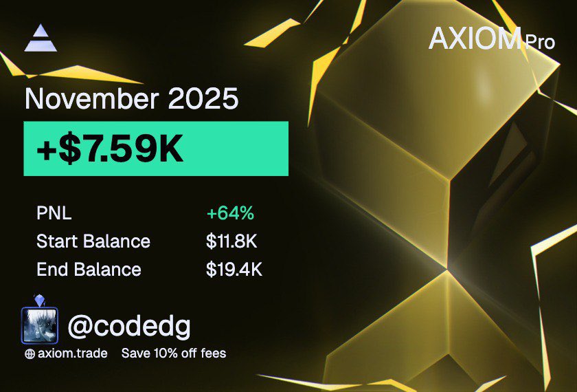 Well I see everyone posting their $100k plus pnls this month and I know i will be there one day soon but I am proud of the month I had 

Never would i have thought I could create a stream of income just clicking buttons and having fun with my friends

5 figures in December