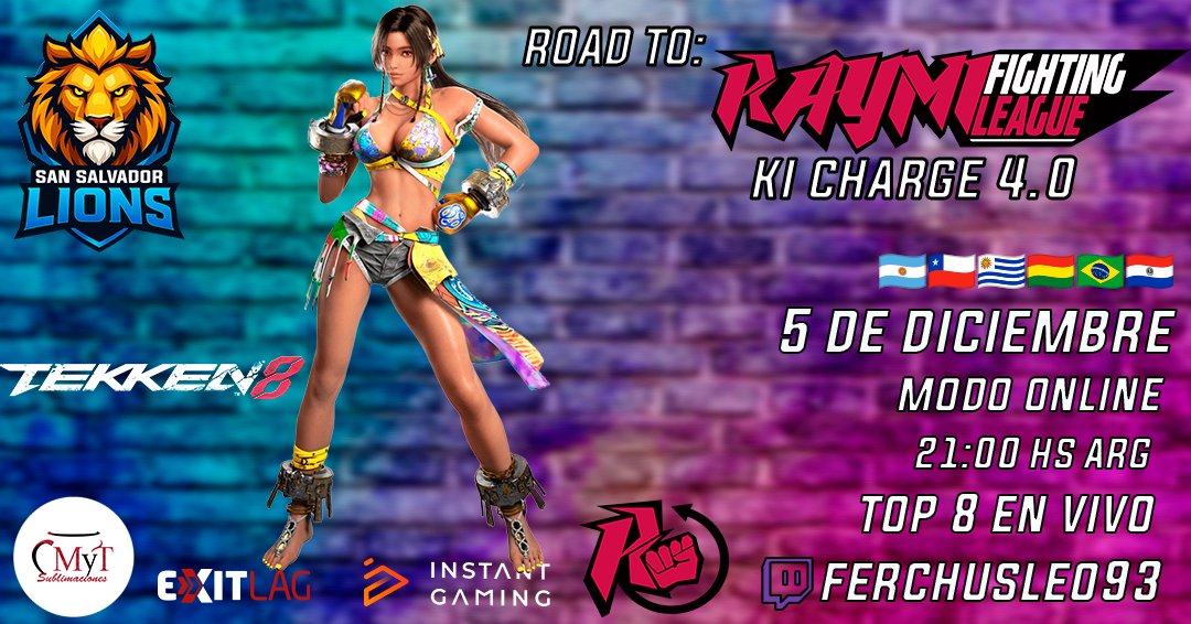 Hola gente Volvemos a Tekken 8 con el KI CHARGE 4.0!!!!
En colaboracion con la gente de <a href="/RaymiDojo/">Raymi Gaming League</a>  El evento mas grande de Fighting de JUJUY!!!
Toda la info en el challonge: challonge.com/es/48n4rh6g
Discord: discord.gg/3z6yfHtu