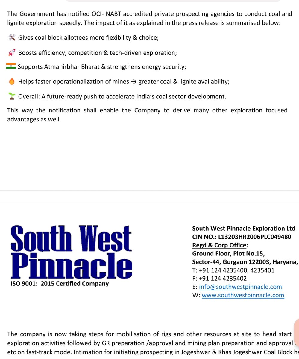 rajuidesai's tweet image. South West Pinnacle Exploration ltd- today&apos;s annoucement.. 👇