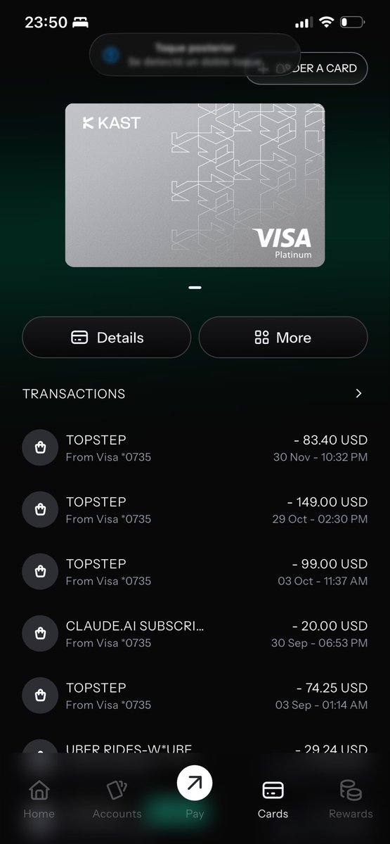 Kelfry98's tweet photo. Check my recent purchases in the photo. That’s how simple it is to pay with crypto using Kast.
#topstep #future #btc #nq #spy #usdt #eth https://t.co/Cwp7jVmbAu