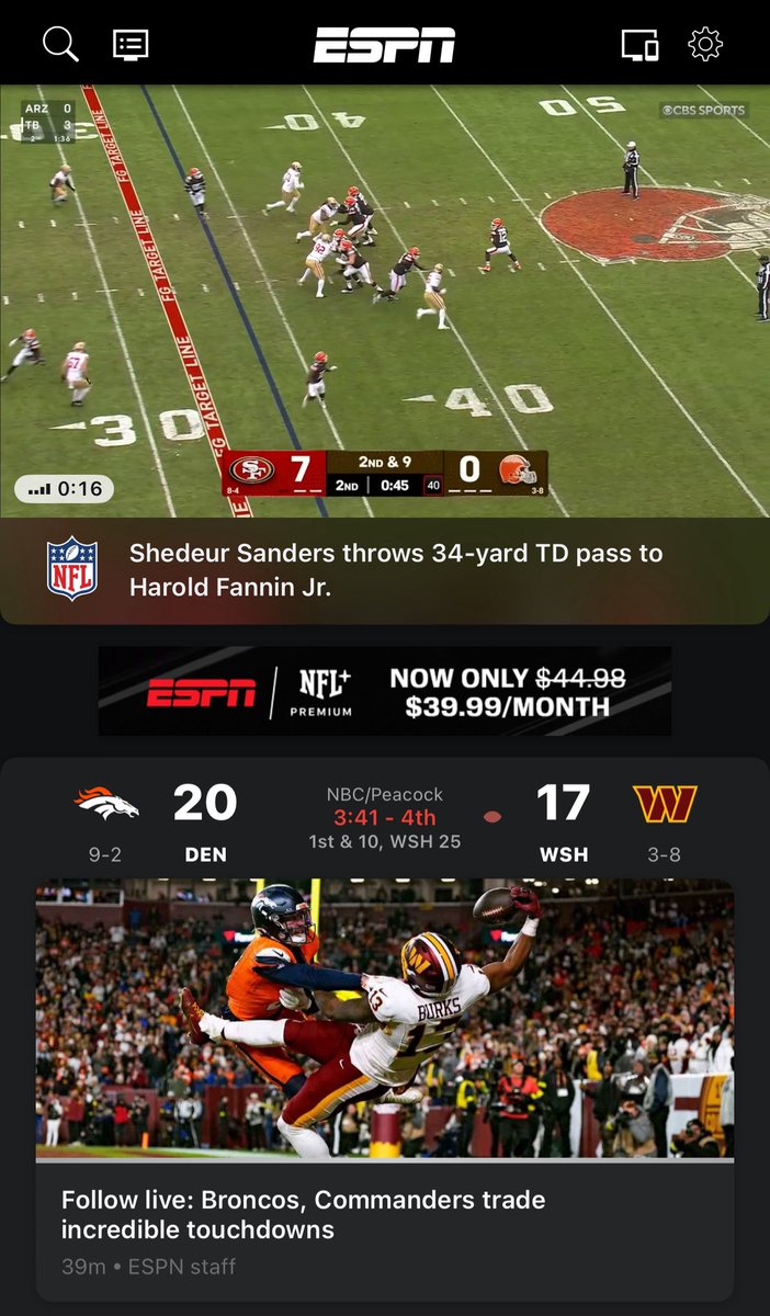 HunnitLocks's tweet image. I mean surely the browns won this game right no other reason it would be the top headline on the ESPN app

Bronny James pitty treatment